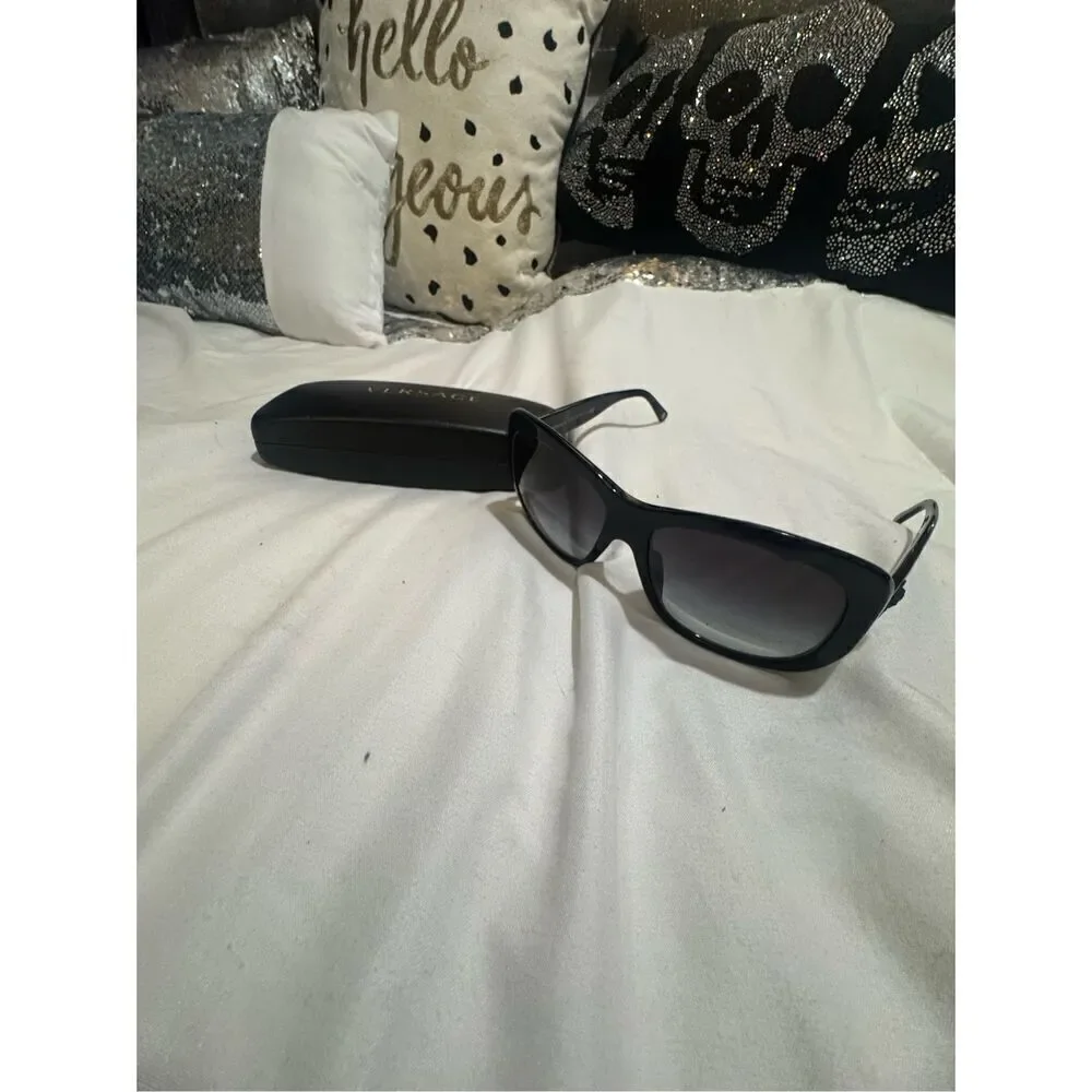 VERSACE vintage sunglasses rare wrap black square frame shield mask oversized
